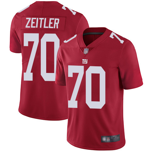 Men New York Giants 70 Kevin Zeitler Red Limited Red Inverted Legend Football NFL Jersey